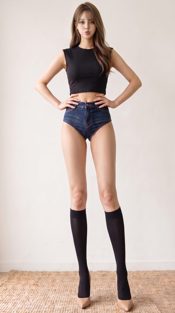 膝上ストッキングを履いている美脚な高身長ギャル【画像】